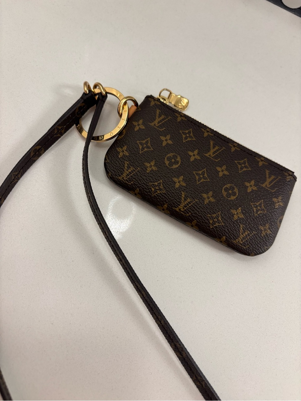 Louis Vuitton Monogram Phone & Card Holder with Strap